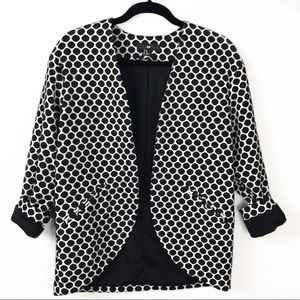 H&M black and white polka dot blazer